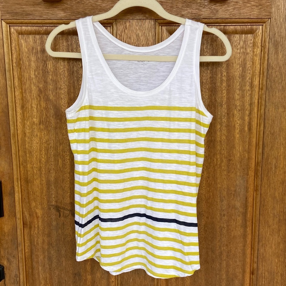 LOFT | White Tank with Lime Colored Stripes, small
